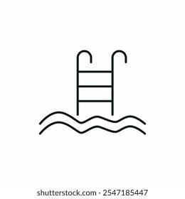 Piscina Escaleras icono signo de Vector