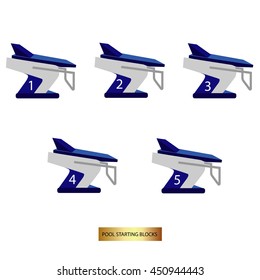  swimming pool starting block with number