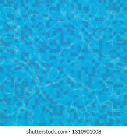 Swimming pool, summer background. The texture of the water surface. Vector illustration