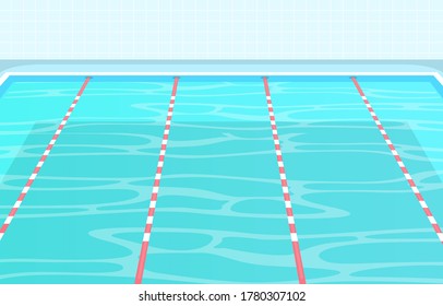 Swimming Pool Summer Holiday Healthy Sport Cartoon Illustration