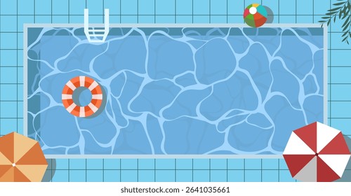 Swimming pool summer landscape background 