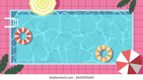 Swimming pool summer landscape background 