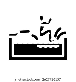 swimming pool summer spend time glyph icon vector. swimming pool summer spend time sign. isolated symbol illustration