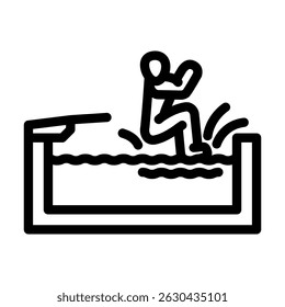 swimming pool summer spend time line icon vector. swimming pool summer spend time sign. isolated contour symbol black illustration