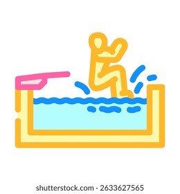 swimming pool summer spend time color icon vector. swimming pool summer spend time sign. isolated symbol illustration