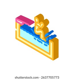 swimming pool summer spend time isometric icon vector. swimming pool summer spend time sign. isolated symbol illustration