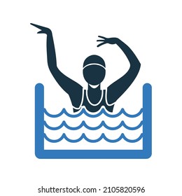 Schwimmen, Pool, Schwimmen Ikone. Einfache bearbeitbare Vektorgrafik.