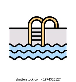 Swimming, pool, swim Icon vector image. Can be used for Summer and Holidays. Suitable for mobile apps, web apps and print media.