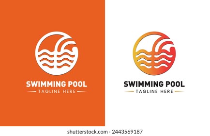 Icono de símbolo de piscina logo vector concepto Agua Mar 