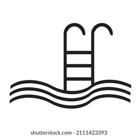 Schwimmbad-Symbol, Vektorgrafik auf weißem Hintergrund