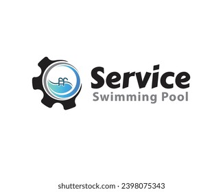 swimming pool system service logo symbol design template illustration inspiration