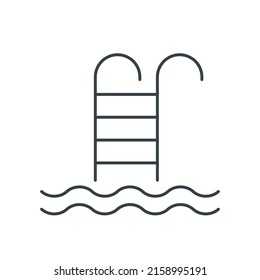 Swimming pool thin line icon. Element of simple icon for websites, web design, mobile app, info graphics. Thin line icon for website design and development, app development on white background