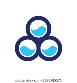 swimming pool three circle logo elements, swimming pool three circle logo template