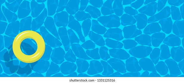 swimming pool top view background. Vector illustration. Water, ring