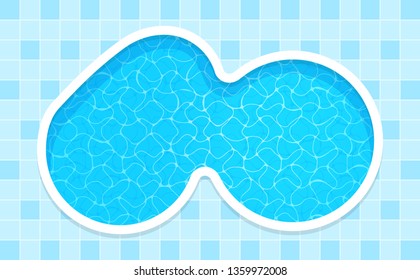 swimming pool in top view, beautiful water surface pool for background, water surface ripples and transparent reflection, summer pool party banner copy space text, holiday banner refreshing poolside