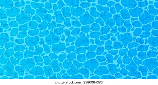 Swimming pool top view vackground. Banner of water surface in pool.