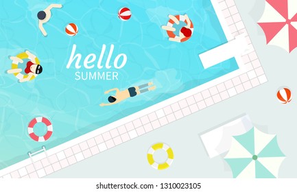 swimming pool top view vector