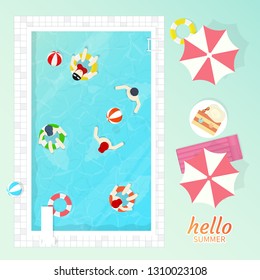 swimming pool top view vector