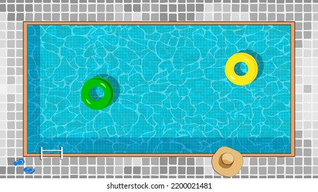 swimming pool top view. Vector illustration