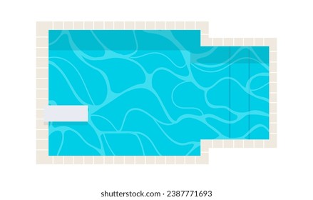 Swimming Pool Top View Vector Illustration