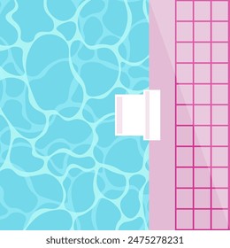 Swimming pool top view, vector illustration.