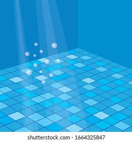 swimming pool under water- vector illustration