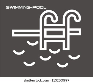 SWIMMING POOL VECTOR ICON 