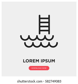 Swimming pool vector icon
