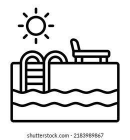 Icono vector Piscina. Se puede usar para imprimir, móviles y aplicaciones web.