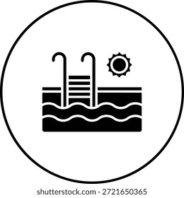 Icono del Vector de la piscina. Se puede utilizar para aplicaciones de impresión, móviles y de Web.