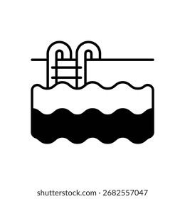 Icono de Vector de la piscina Icono de Vector Ilustración de stock