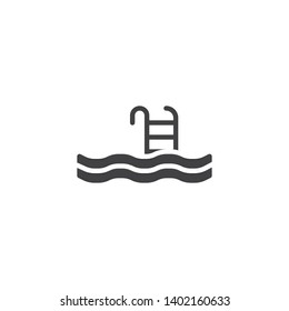 Swimming Pool vector icon. filled flat sign for mobile concept and web design. Pool ladder swim glyph icon. Symbol, logo illustration. Pixel perfect vector graphics