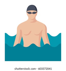 Swimming or pool, vector icon in flat style