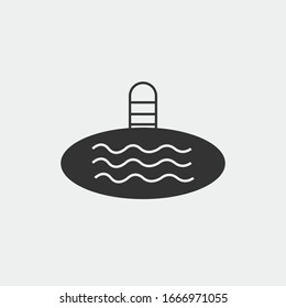 Signo de ilustración de icono del vector de la piscina