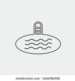 Swimming pool vector icon illustration sign