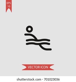 Swimming in the pool vector icon illustration symbol