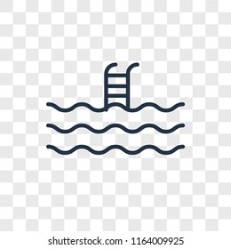 Swimming pool vector icon isolated on transparent background, Swimming pool logo concept