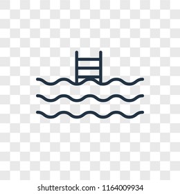 Swimming pool vector icon isolated on transparent background, Swimming pool logo concept