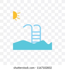 Swimming pool vector icon isolated on transparent background, Swimming pool logo concept