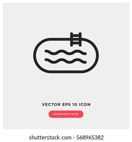 Swimming Pool Vector Icon. Modern, Simple Flat Vector Illustration For Web Site Or Mobile App