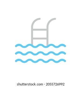 Swimming pool vector icon on white background