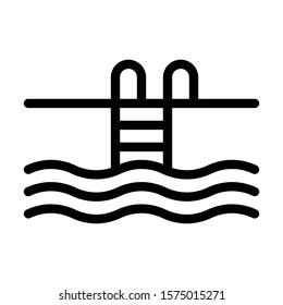 swimming pool vector icon in outline style