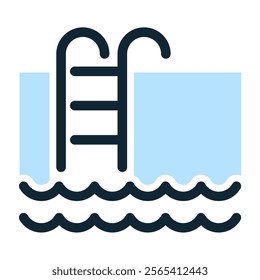 Swimming Pool Vector Icon, Perfect for Resort, Recreation, Summer Activities, Water Sports, Real Estate, and Travel-Themed