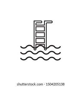 Swimming pool vector icon. The symbol of the place icon for swimming is isolated white background on eps 10