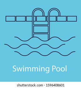 Swimming pool vector icon. The symbol of the place icon for swimming 