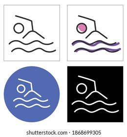 Swimming Pool Vector icon or symbol Public area design style