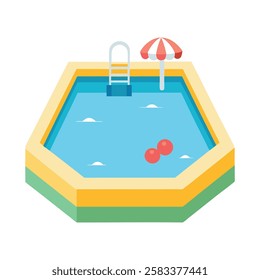Swimming Pool Vector Illustration – Cartoon, Clipart and Line Art Design
