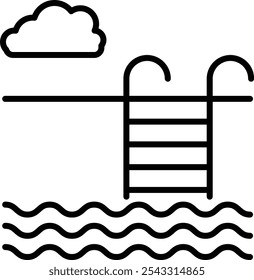 Ilustración vectorial de la piscina Icono detallado