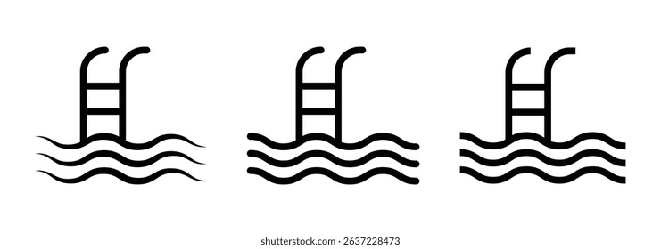Swimming pool vector. Ladder in swimming pool icon. swim icon. Pool icon Vector Illustration.