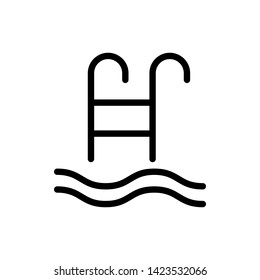 swimming pool vector line icon illustration eps 10